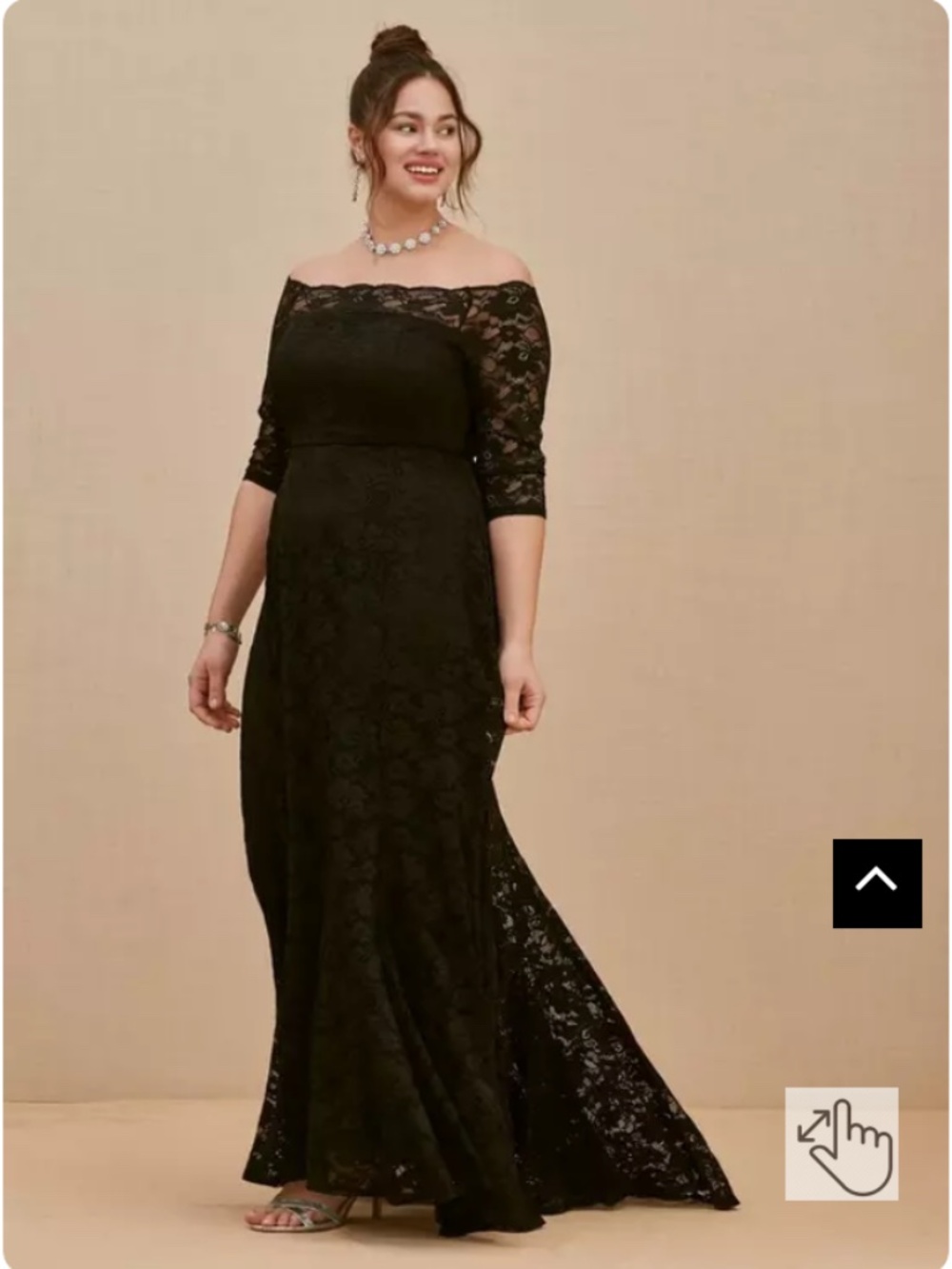 NWT Torrid Special Occasion Lace Off Shoulder Gown, Black, 14W